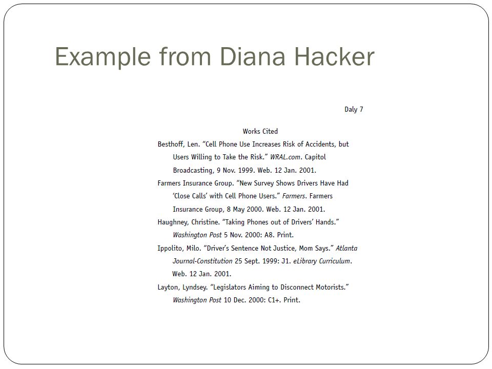 Diana hacker apa essay
